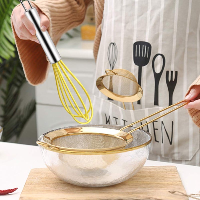 Newbested 4 Pack Colorful Mini Silicone Kitchen Whisks with Stainless Steel Handles for Milk Egg Blending Stirring Whisking and Beating(4 Colors,6 Inches) - Image 5